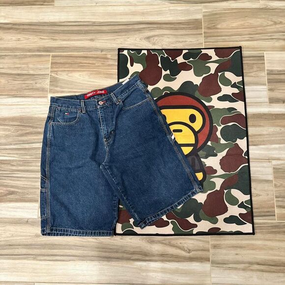 Vintage 90s Tommy Hilfiger Tommy Jeans Recruit Carpenter Baggy Jorts - Picture 2 of 7